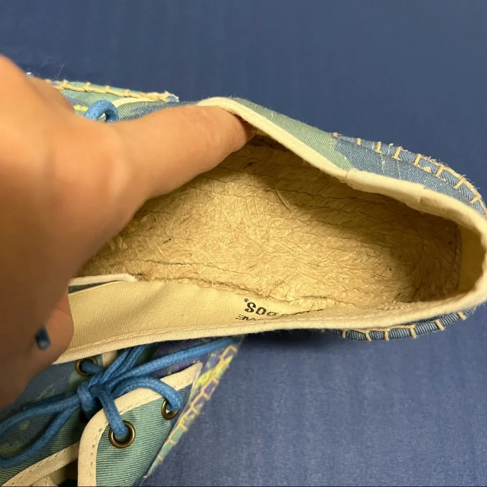 We Are Welcome Soludos Espadrilles Rare Blue Lace Size 8